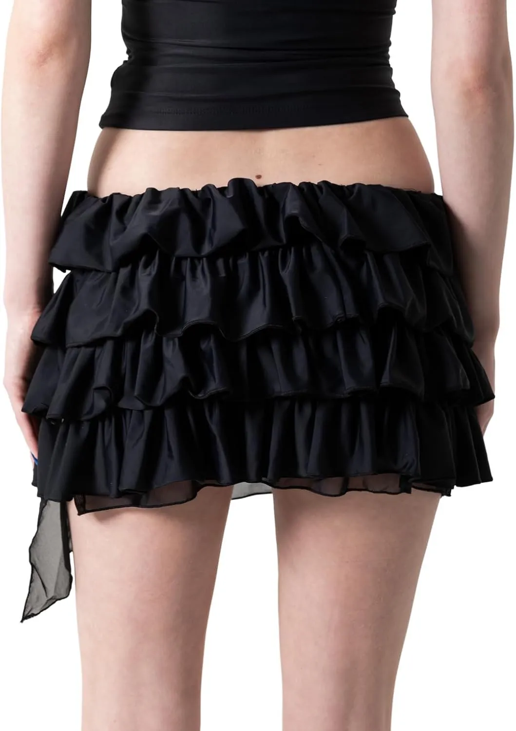 Leopard Print Ruffled Mini Skirt Lace Layered Flowy Pleated Skirt Y2k Bloomer Micro Slip Shorts Skort Skirt