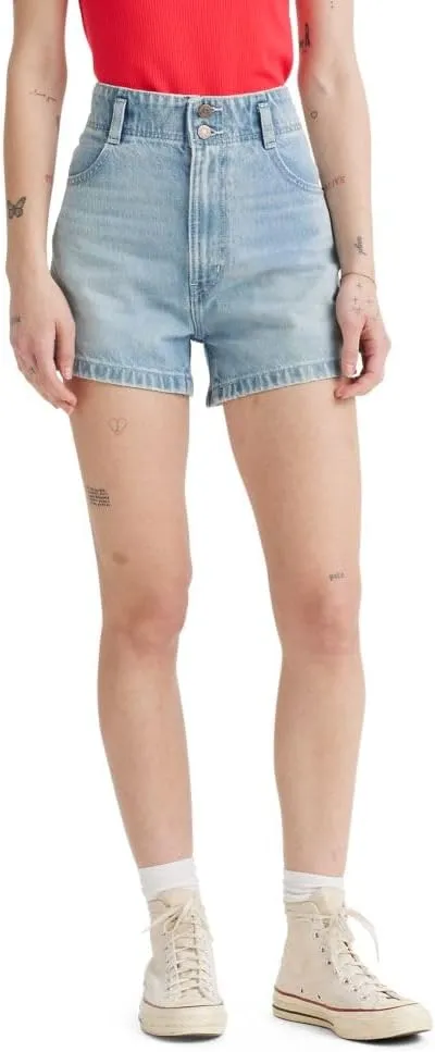 Levi's Women's High Waist Contrast Stitch Mom Shorts
