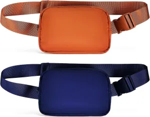 LIFKOME Djustable Straps Fashion Fanny Pack Women's Men's Belt Bag for Sports Travel Polyester Waist Pack Organizer