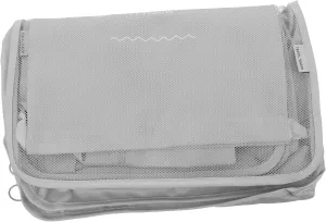 LIFKOME Travel Luggage Packing Cubes Set 7pcs Luggage Organizers for Suitcase Compressed Foldable Underwear Bag Shoe Bag Flat Pocket for Home Travel Gray