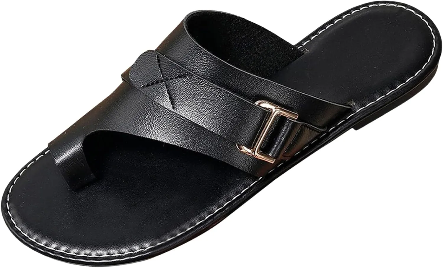 Lightweight Orthopedic Sandals Made Of Imitation Leather New Ring Loop Strap Flip Flops Flat Sandals for Women Open Toe Orthopedic Sandals