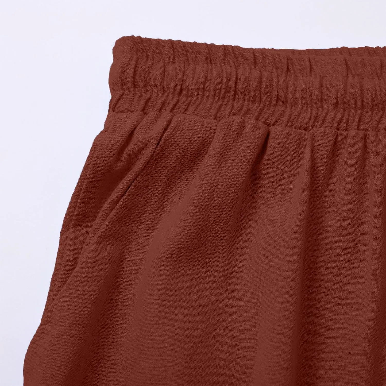 Linen Pants Women Summer Wide Leg Tall Beach Pants Petite High Waist Palazzo Casual Loose Flowly Trousers with Pockets