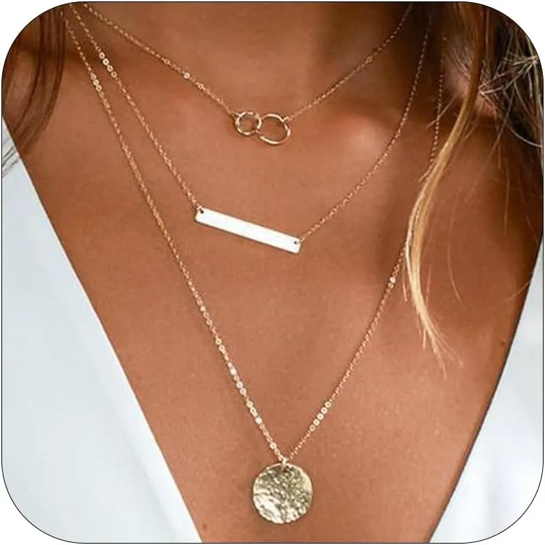 Long tiantian Layered Choker Necklaces Women Trendy orthodox cross necklace men Layered Circle Bar Necklace Christmas Gifts Womens Jewelry Clearance Stocking Stuffers Gifts