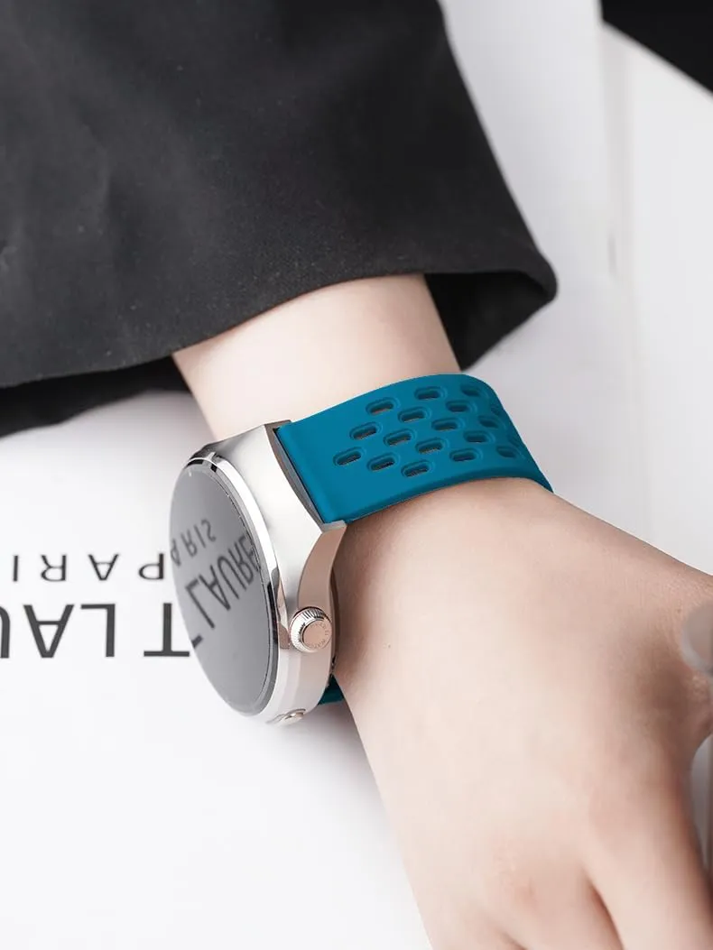 Magnetic Watch Band 18mm 19mm 20mm 22mm Quick Release Silicone Sport Sweatproof Breathable Watch Band for Men Women, Soft Silicone Sport Watch Strap