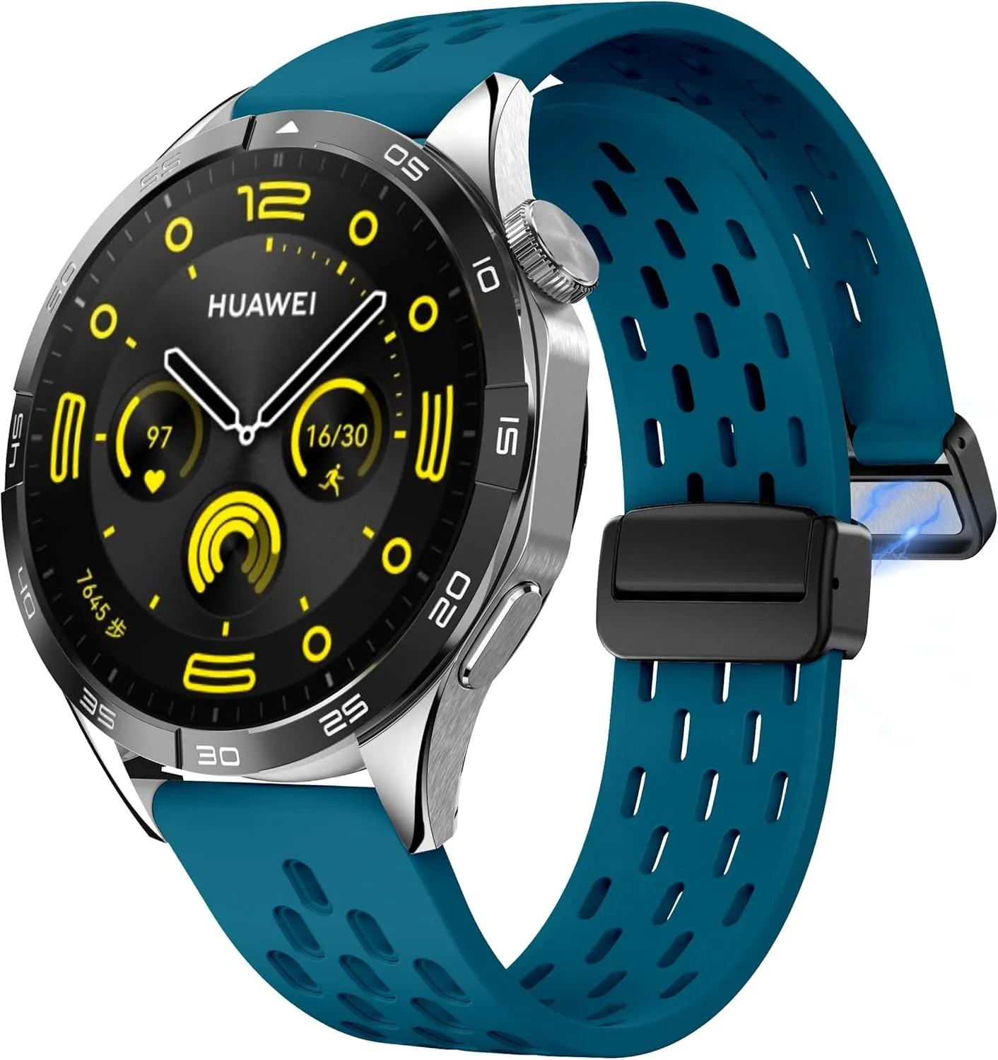 Magnetic Watch Band 18mm 19mm 20mm 22mm Quick Release Silicone Sport Sweatproof Breathable Watch Band for Men Women, Soft Silicone Sport Watch Strap