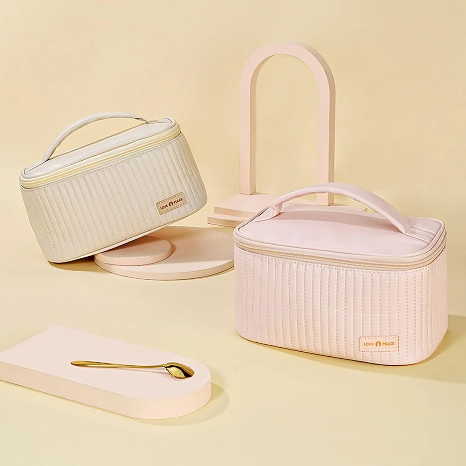 Makeup Bag 2025 New Portable Waterproof PU Leather Large Capacity Cute Makeup Bag,Travel Toiletry Bag,Small Cosmetic Bag,Small Makeup Bag for Daughter Girls Gifts Women