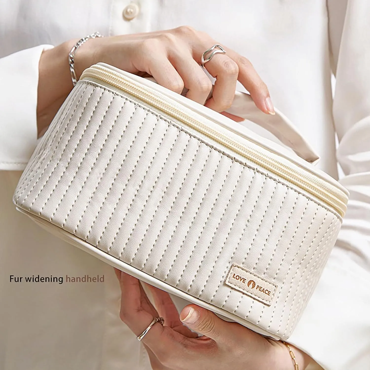 Makeup Bag 2025 New Portable Waterproof PU Leather Large Capacity Cute Makeup Bag,Travel Toiletry Bag,Small Cosmetic Bag,Small Makeup Bag for Daughter Girls Gifts Women