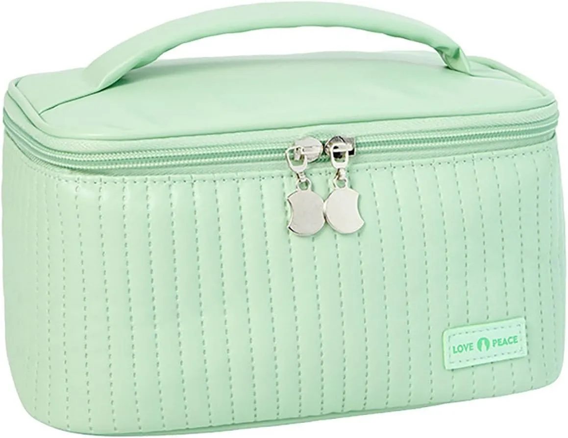 Makeup Bag 2025 New Waterproof PU Leather Large Capacity Portable Makeup Organizer Bag,Toiletry Bag,Travel Cosmetic Bag,Makeup Pouch for Gifts Women Girls Daughter