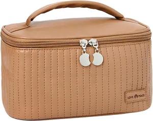 Makeup Bag 2025 New Waterproof PU Leather Portable Large Capacity Makeup Organizer Bag,Travel Toiletry Bag,Travel Cosmetic Bag,Makeup Organizer Bag for Women Daughter Gifts Girls