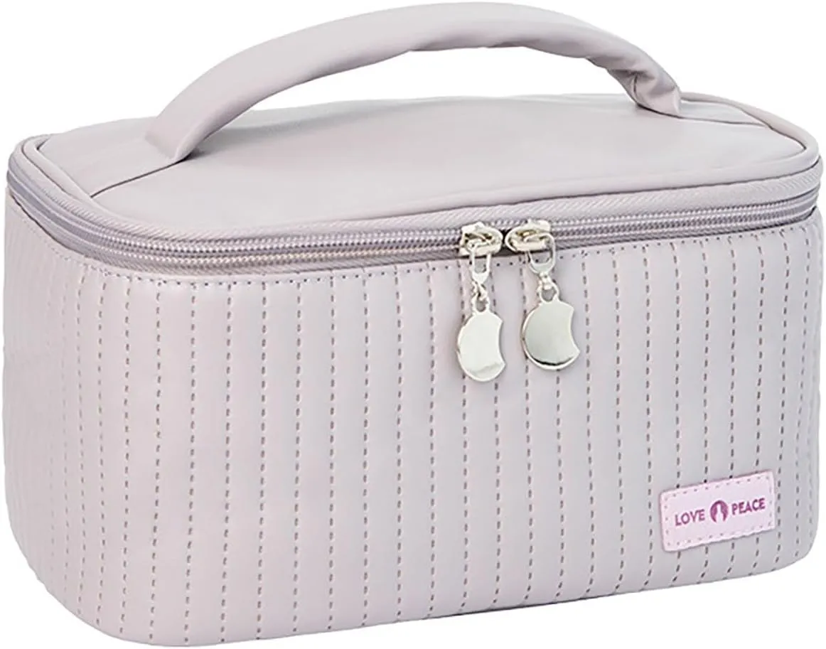 Makeup Bag,Waterproof Large Capacity Portable PU Leather Makeup Organizer Bag,Travel Toiletry Bag,Small Cosmetic Bag,Cute Makeup Bag for Girls Women Daughter Gifts