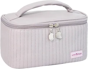 Makeup Bag,Waterproof Large Capacity PU Leather Portable Makeup Bag Organizer,Travel Toiletry Bag,Cosmetic Bags,Travel Makeup Bag for Girls Gifts Daughter Women