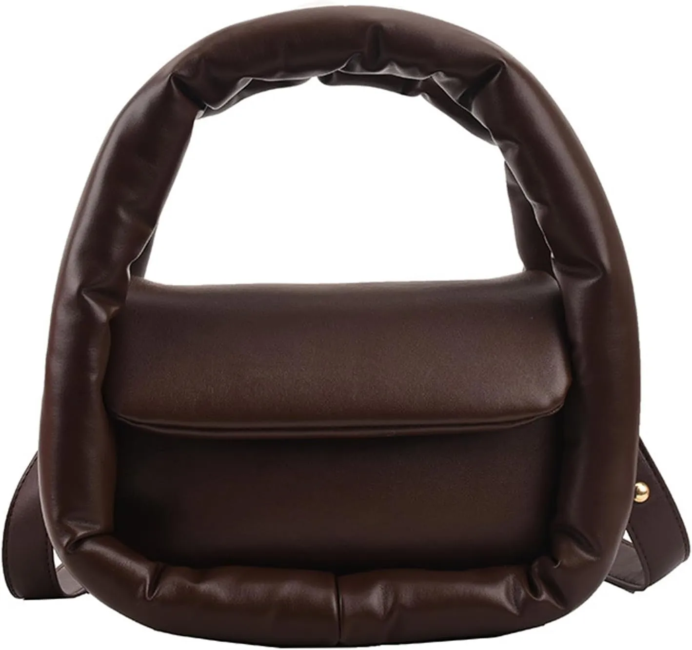 Medium Puffer Bag for Women Padded Pu Leather Satchel Bags Lightweight Top Handle Purses Shoulder Bag Crossbody Bag