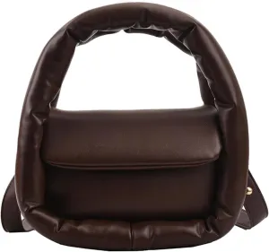 Medium Puffer Bag for Women Padded Pu Leather Satchel Bags Lightweight Top Handle Purses Shoulder Bag Crossbody Bag