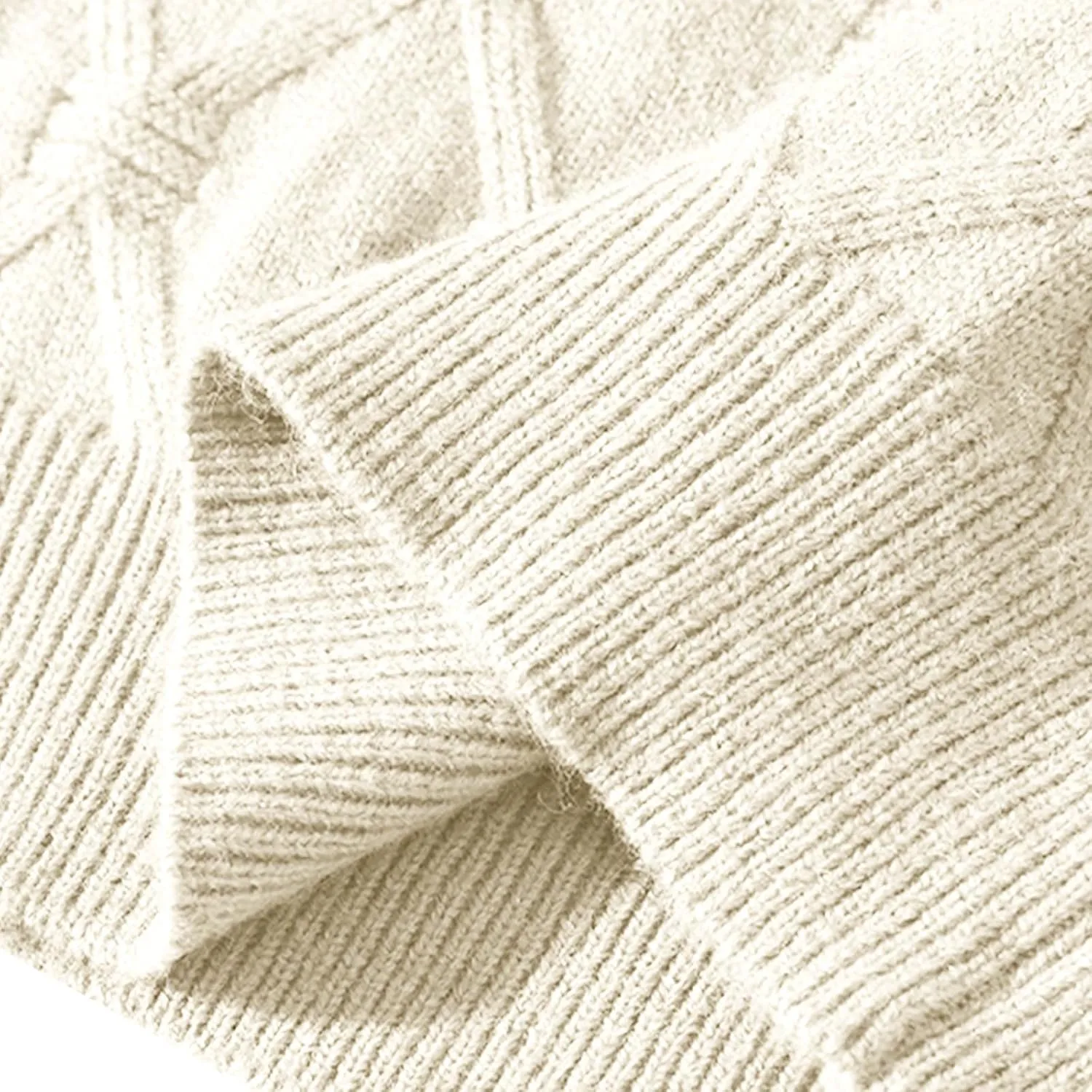 Mens Cable Knit Sweater Plus Size Knitted Chunky Pullover Loose Crewneck Sweater Winter Thermal Long Sleeve Knitwear