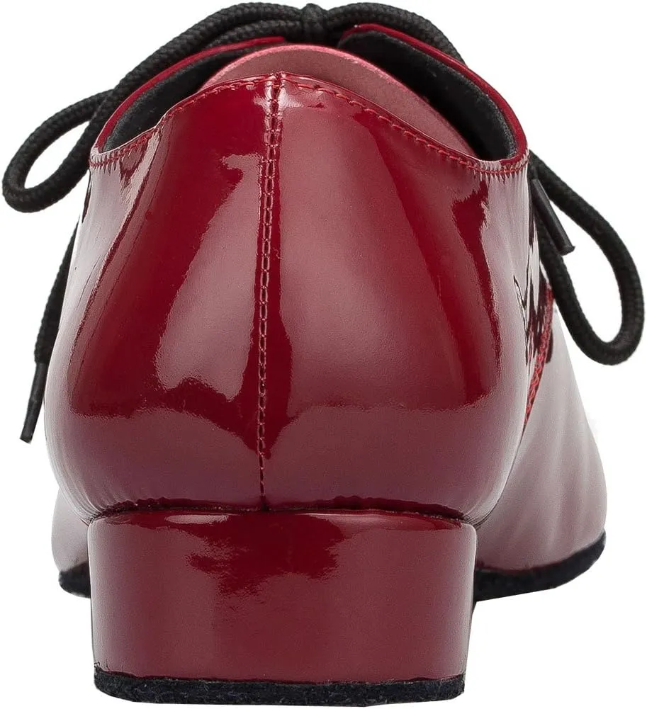 Mens Soft Leather Jazz Shoes Modern Latin Lace-up Closed Toe 4CM Standard Dance Shoes