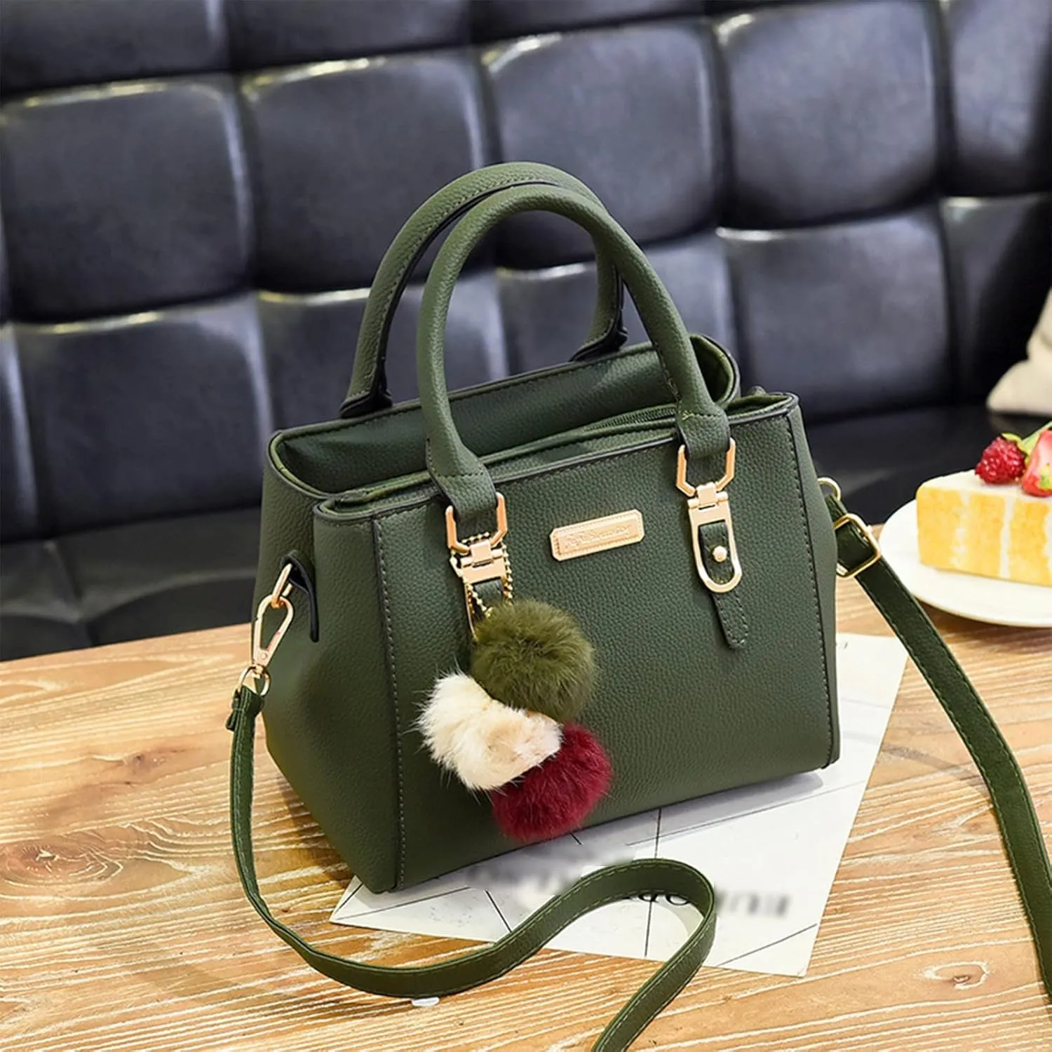 Messenger Bag Large Capacity Handbag Fashion Womens Bags Coloring Messenger Bags for Girls (Green, One Size)