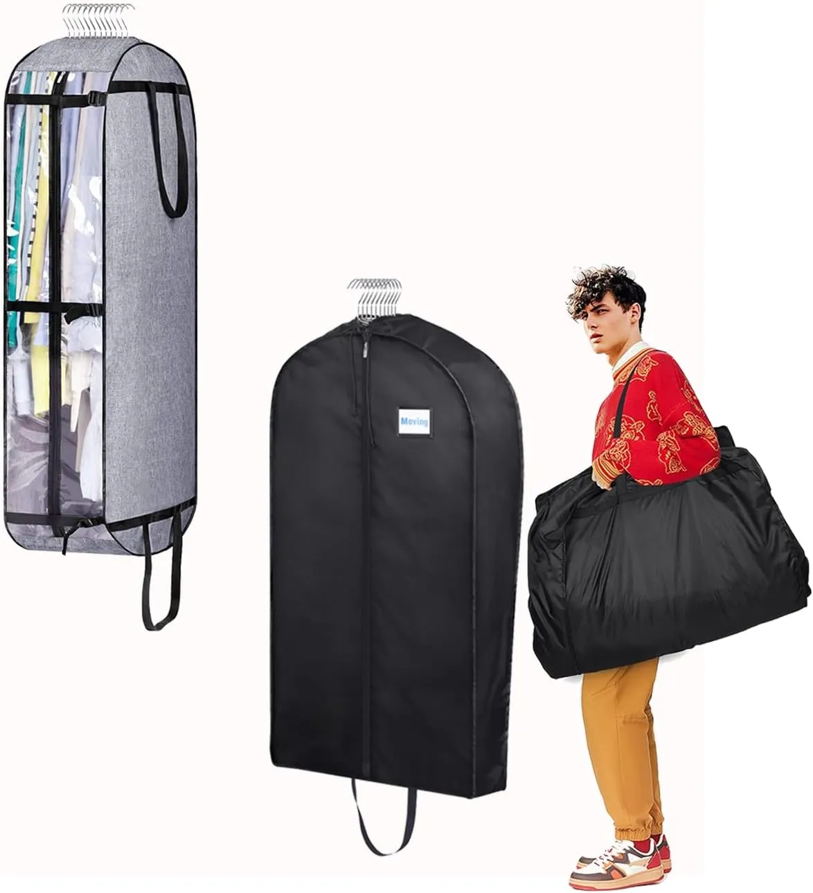 MISSLO 1 Pack 50" Garment Bags   2 Pack 43" Garment Bags