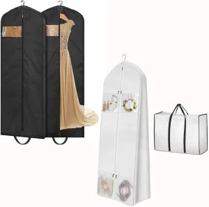 MISSLO 65" Long Garment Bags for Travel Portable 70" Wedding Dress Garment Bag