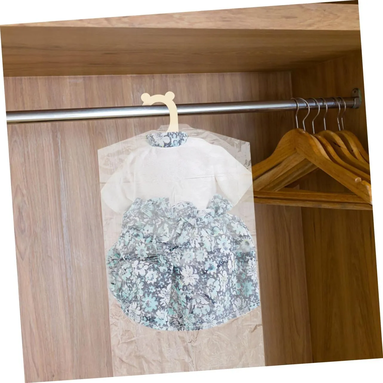 Mobestech 40pcs Garment Bags for Hanging Clothes Plastic Suit Covers Dress Bag Storage Closet Organizer Easy to Use
