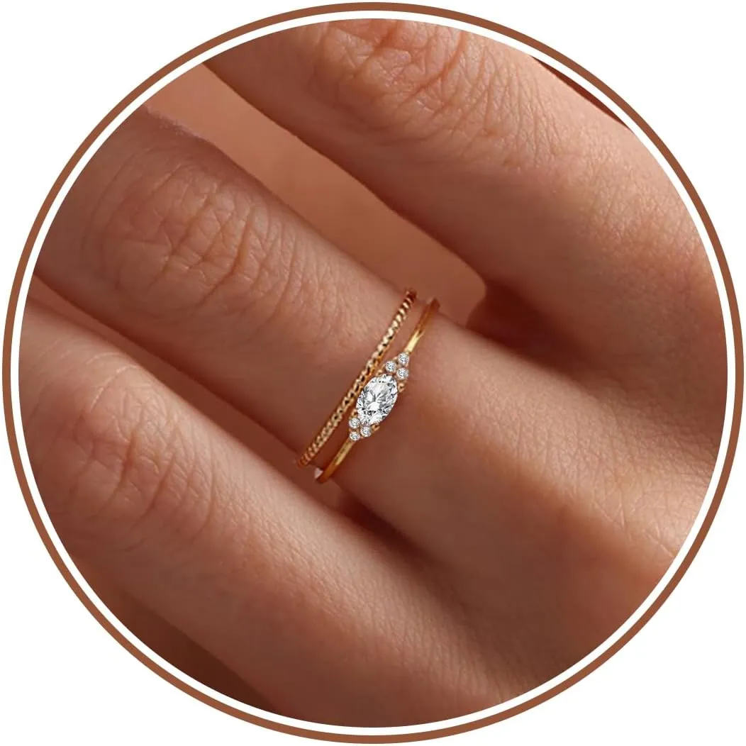 Mothers Day Gifts for Daughter Mom, Birthstone Rings for Women Non Tarnish Gold Rings Birthday Gifts Dainty Adjustable 1-12 Months Promise Ring Graduation Gift for Her Girlfriend Christmas Jewelry