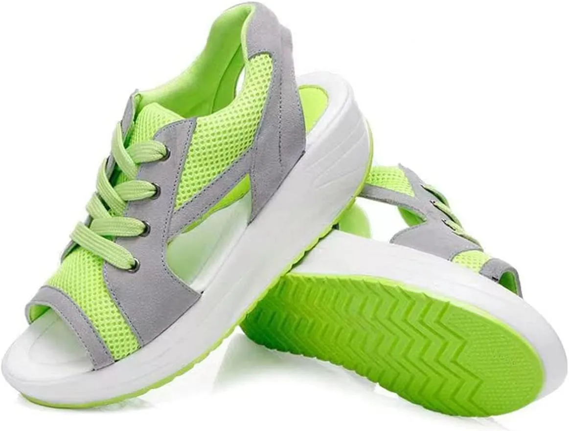 Orthopedic Sandals for Women Tennis Cutout Sport Platform Shoes Lace Up Muffin Sneaker Casual Beach Outdoor Walk Shoes