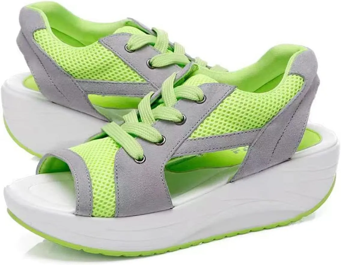 Orthopedic Sandals for Women Tennis Cutout Sport Platform Shoes Lace Up Muffin Sneaker Casual Beach Outdoor Walk Shoes