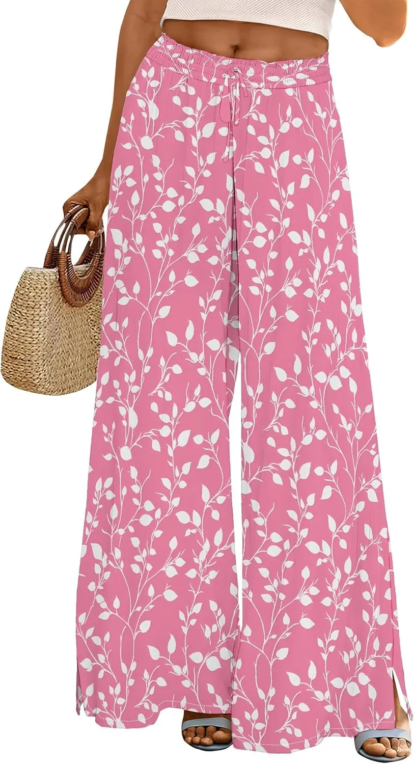Palazzo Pants for Women Flowy Wide Leg High Waisted Trousers Long Dressy Bottoms
