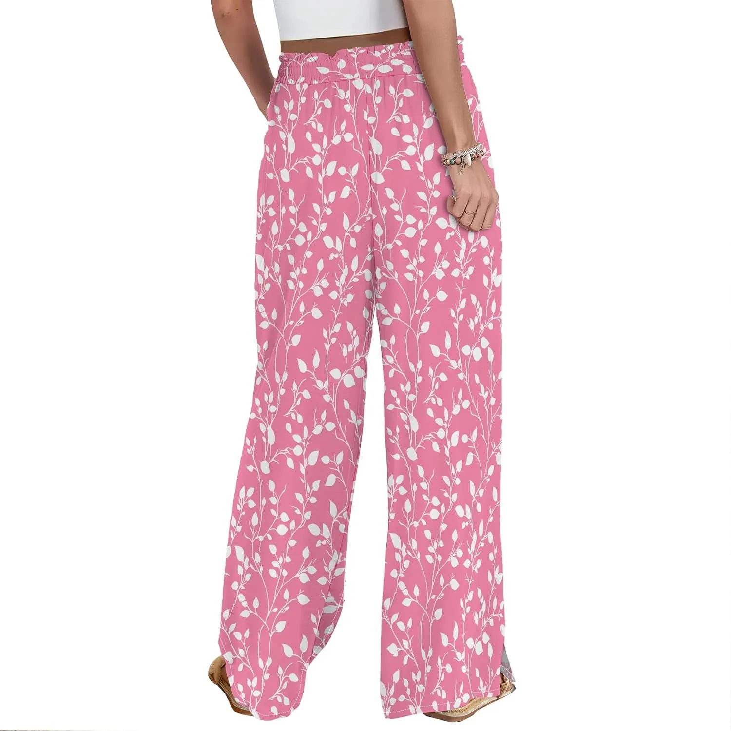 Palazzo Pants for Women Flowy Wide Leg High Waisted Trousers Long Dressy Bottoms