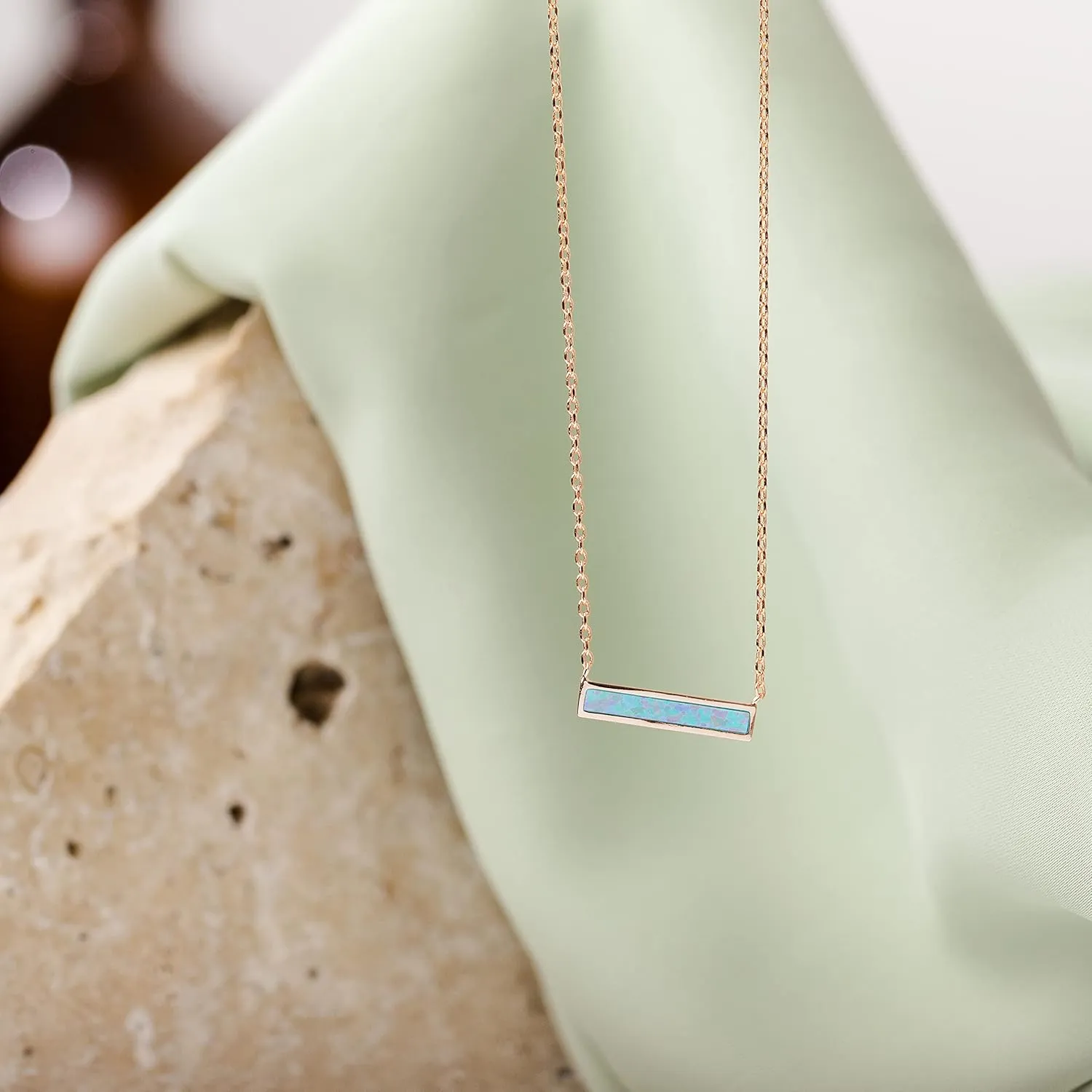 PAVOI 14K Gold Plated Opal Pendant Necklaces for Women | Created Opal Cubic Zirconia Dainty Necklace | Butterfly Round Triangle Antler Bar Pendants