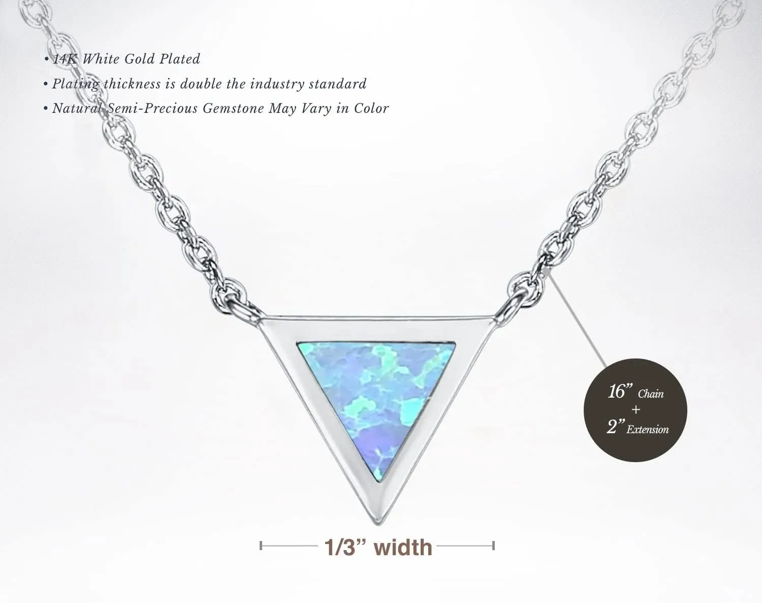 PAVOI 14K Gold Plated Opal Pendant Necklaces for Women | Created Opal Cubic Zirconia Dainty Necklace | Butterfly Round Triangle Antler Bar Pendants