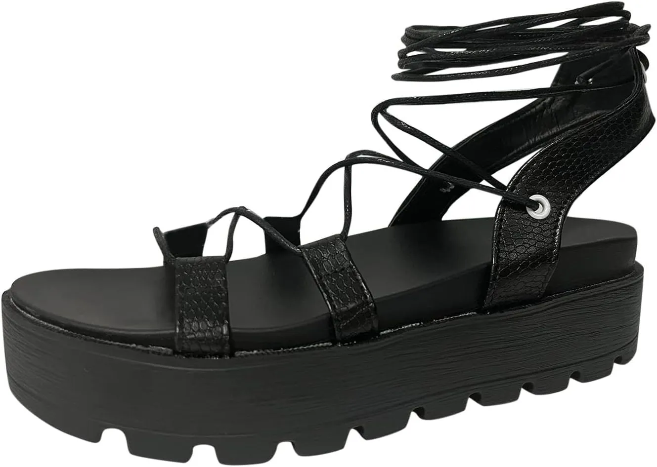 peqiut Casual Sandals Women Platform Orthopedic Sandals for Women Anti Slip Lace Up Comfortable Beach Sandals Shoes