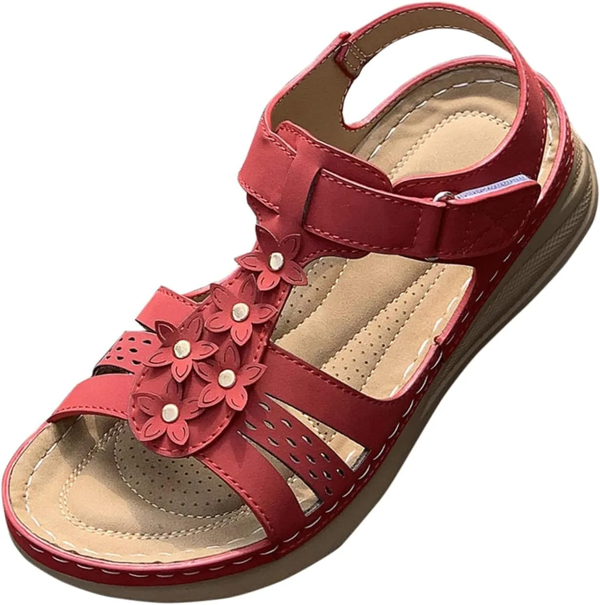 peqiut Women's Sandal Dressy Summer Wedge Orthopedic Sandals for Women Slip On Comfortable Outdoor Boho Sandals Casual Shoes