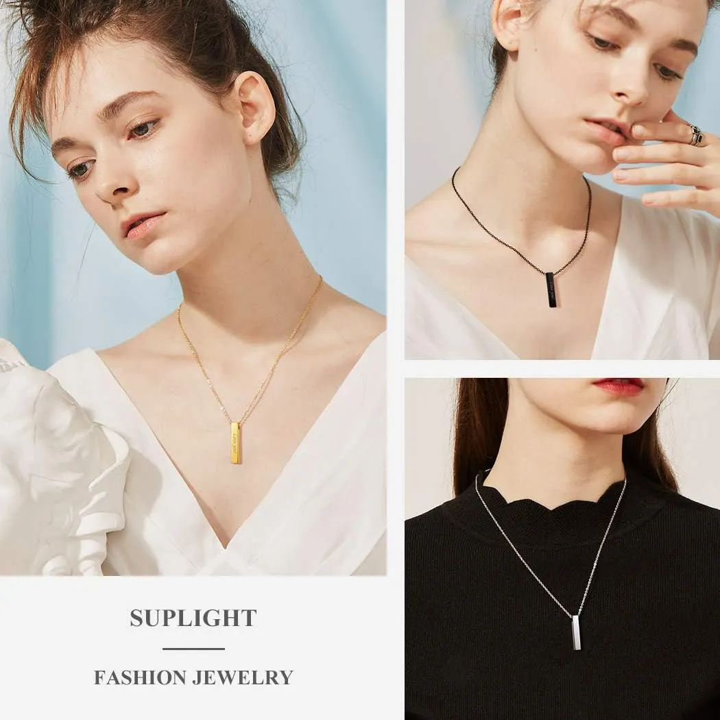 Personalized Cremation Jewelry Stainless Steel Moon Cat/Crucifix Cross/Tree of Life/Cylinder/Rectangle Keepsake Urn Pendants for Ashes, Custom Engraving Memorial Necklaces for Women Men