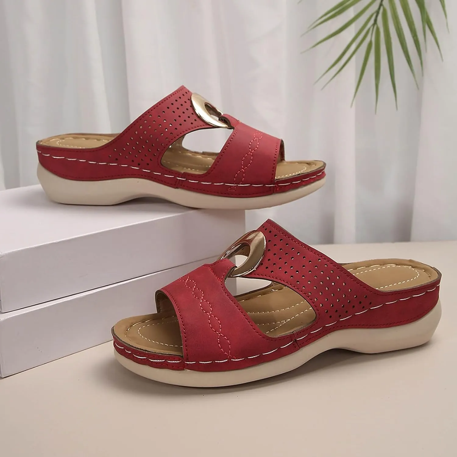 Platform Wedge Sandals Women Summer: Comfortable Open Toe Arch Support Slippers Dressy Orthopedic Shoes