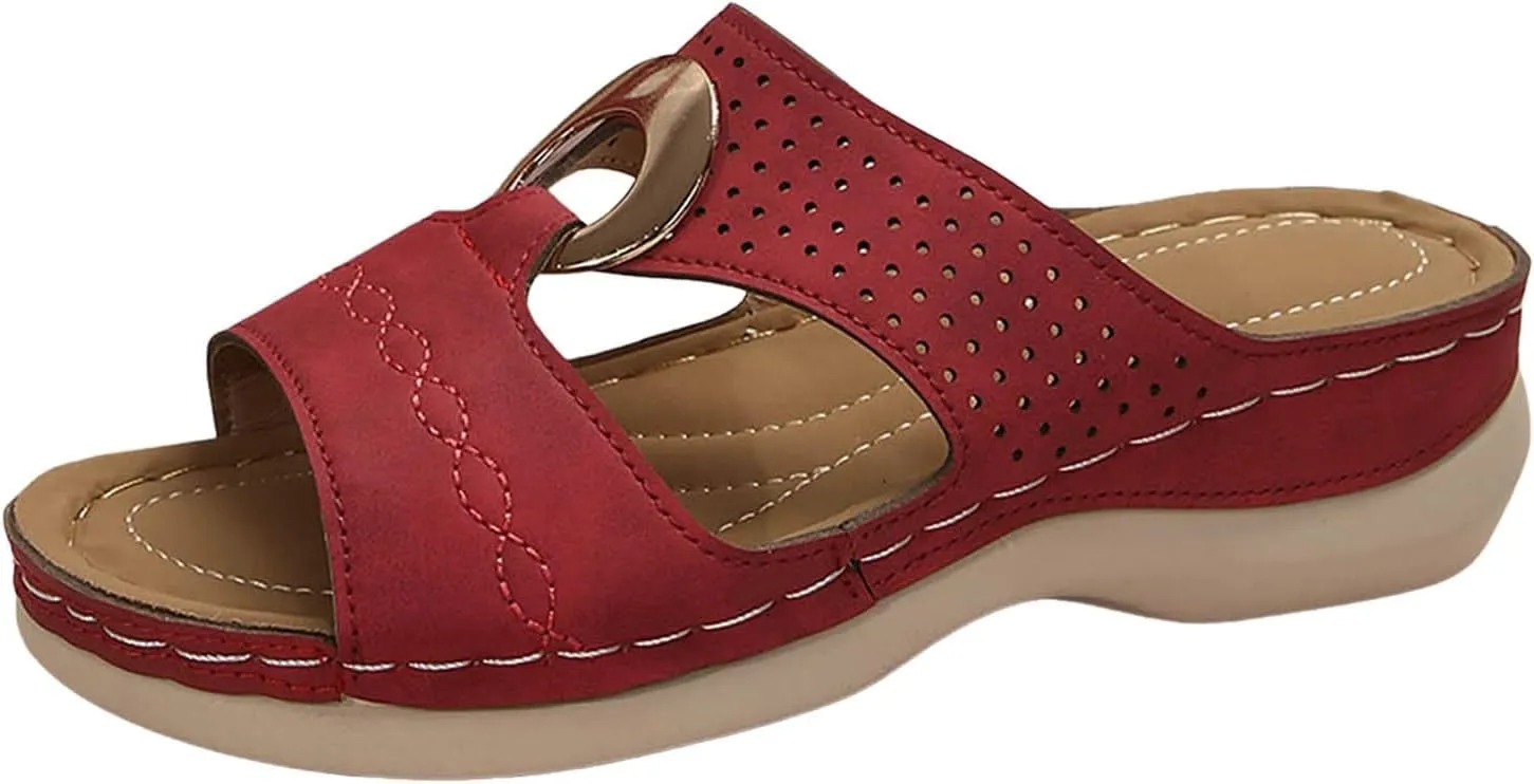 Platform Wedge Sandals Women Summer: Comfortable Open Toe Arch Support Slippers Dressy Orthopedic Shoes