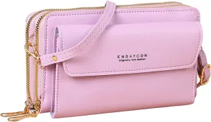 Puffy Crossbody Bags for Women Crossbody Purses and Handbags Lightweight Pocketbook Nylon Quilted Shoulder Purse(Purple)