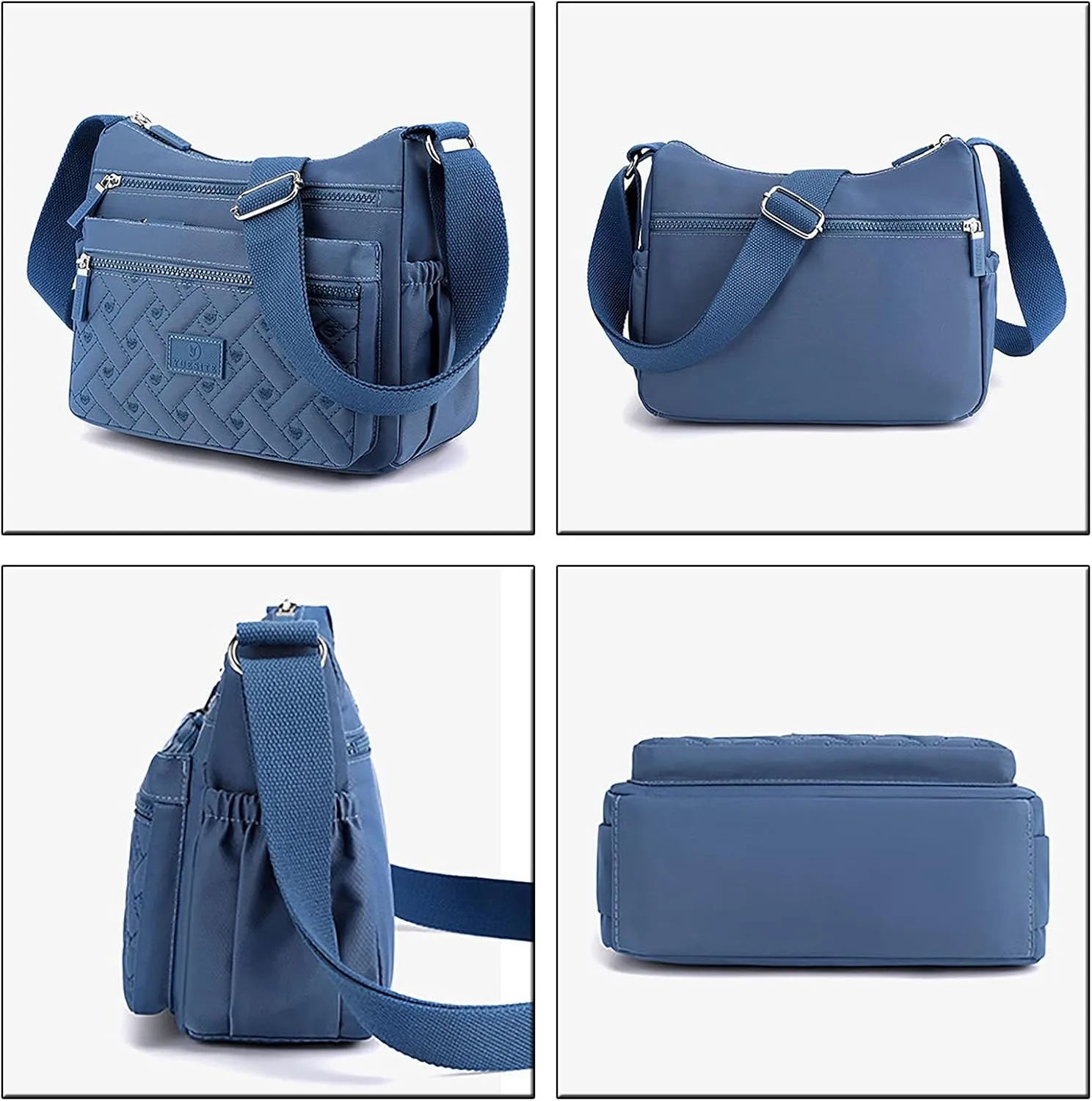 Puffy Crossbody Bags for Women Stadium Crossbody Messenger Bags for Concerts Sporting Events Small Makeup Bag(Blue)