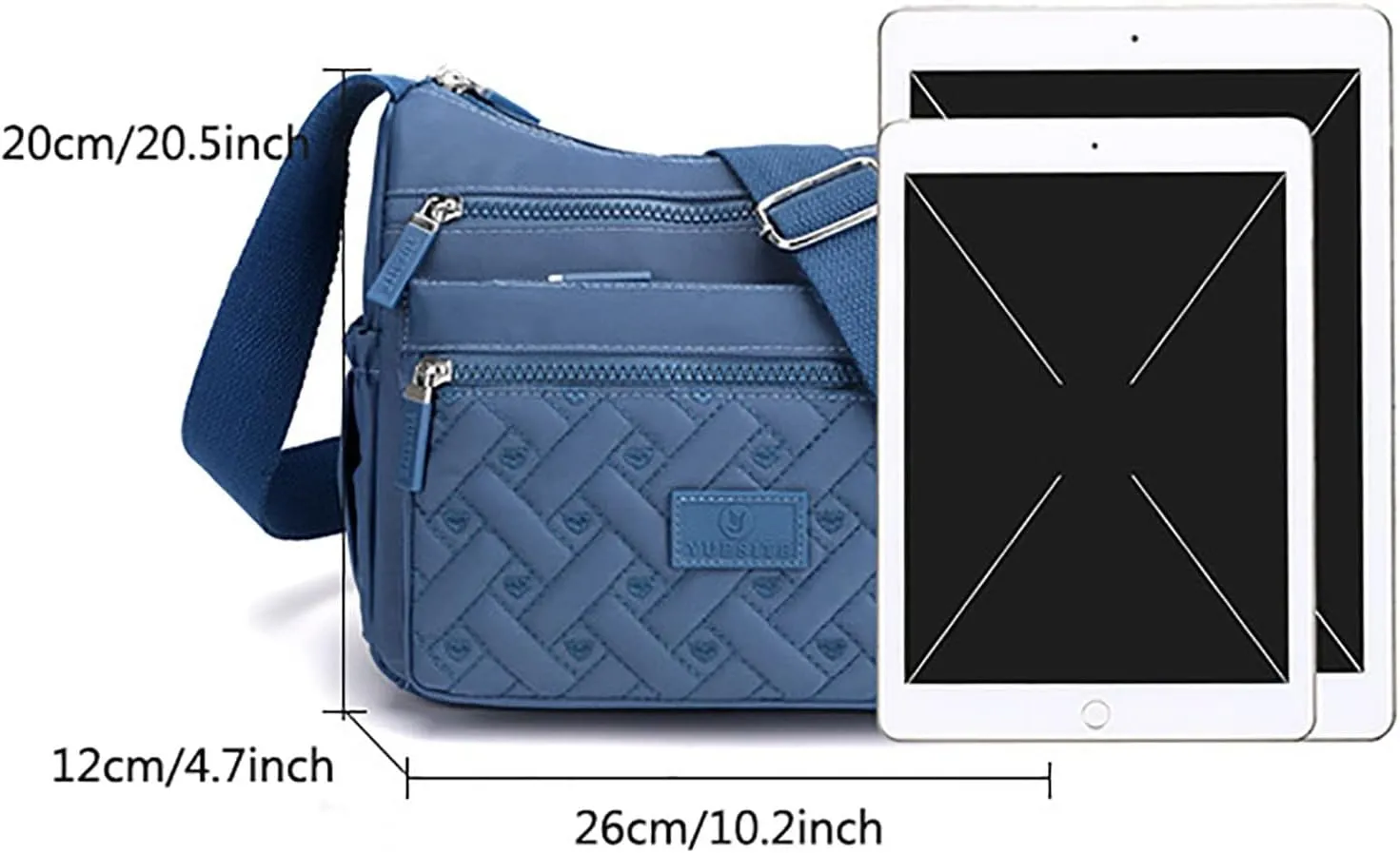 Puffy Crossbody Bags for Women Stadium Crossbody Messenger Bags for Concerts Sporting Events Small Makeup Bag(Blue)