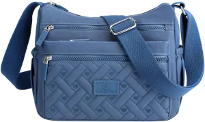 Puffy Crossbody Bags for Women Stadium Crossbody Messenger Bags for Concerts Sporting Events Small Makeup Bag(Blue)