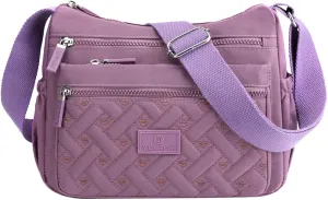 Puffy Crossbody Bags for Women Stadium Crossbody Messenger Bags for Concerts Sporting Events Small Makeup Bag(Purple)