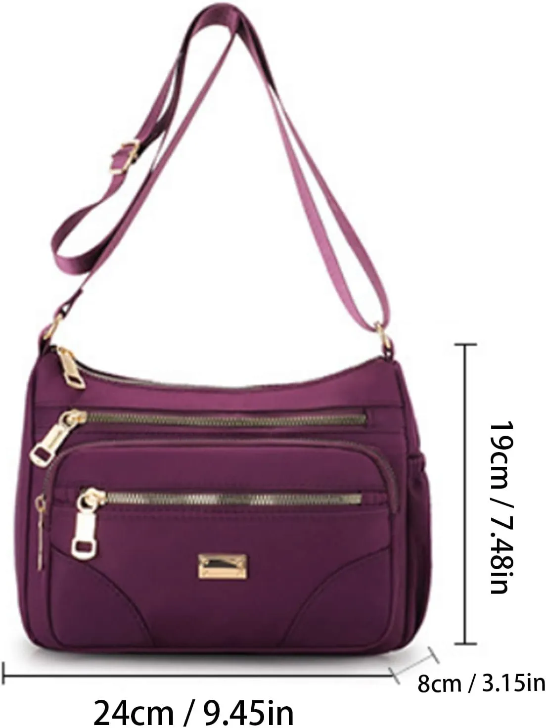Puffy Crossbody Bags for Women Waterproof Nylon Crossbody Bags for Woman Trendy Carry on Bag for Airplanes Women(Black)