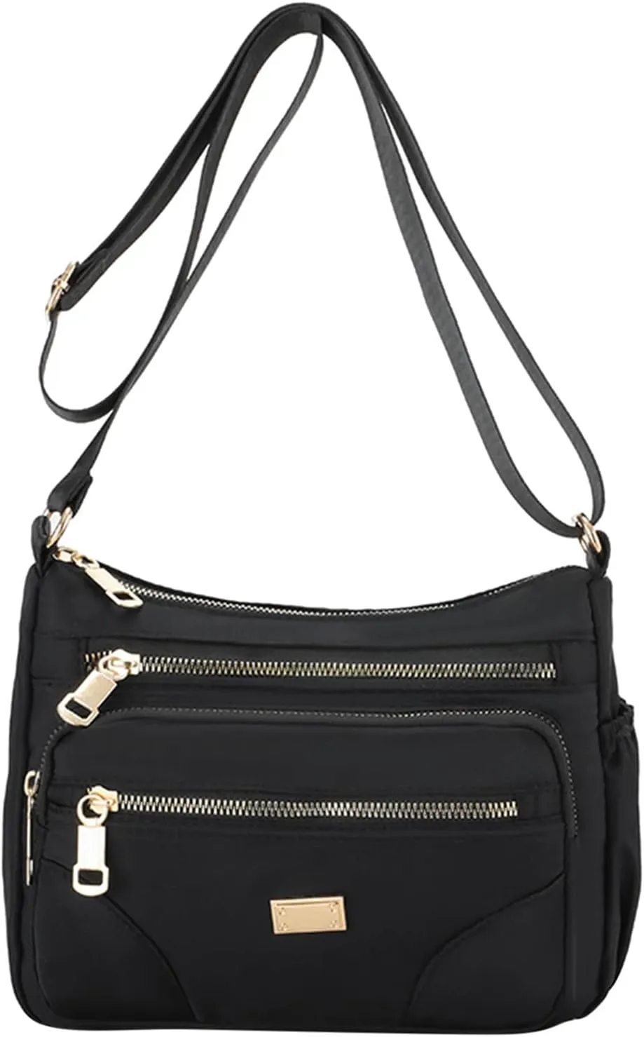 Puffy Crossbody Bags for Women Waterproof Nylon Crossbody Bags for Woman Trendy Carry on Bag for Airplanes Women(Black)