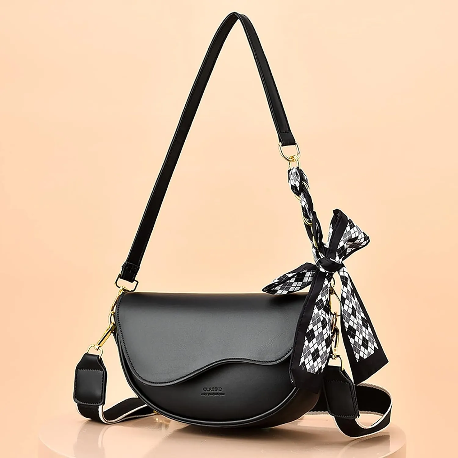 Purses for Women Crossbody Anti Theft Fashion Cotton Canvas Handbags Tote Purses Multi Compartment Purse(Black)