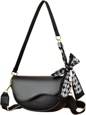 Purses for Women Crossbody Anti Theft Fashion Cotton Canvas Handbags Tote Purses Multi Compartment Purse(Black)