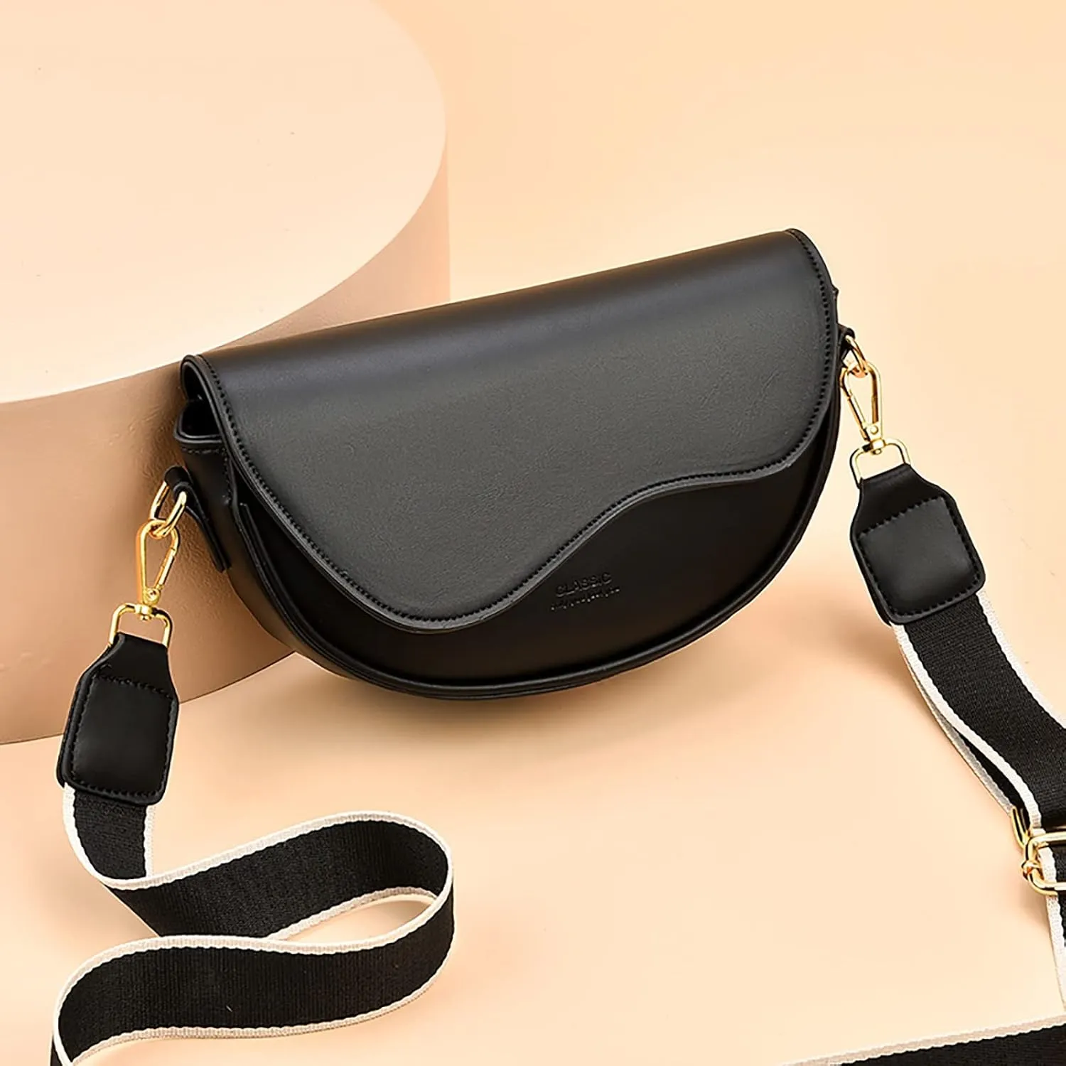 Purses for Women Crossbody Anti Theft Fashion Cotton Canvas Handbags Tote Purses Multi Compartment Purse(Black)
