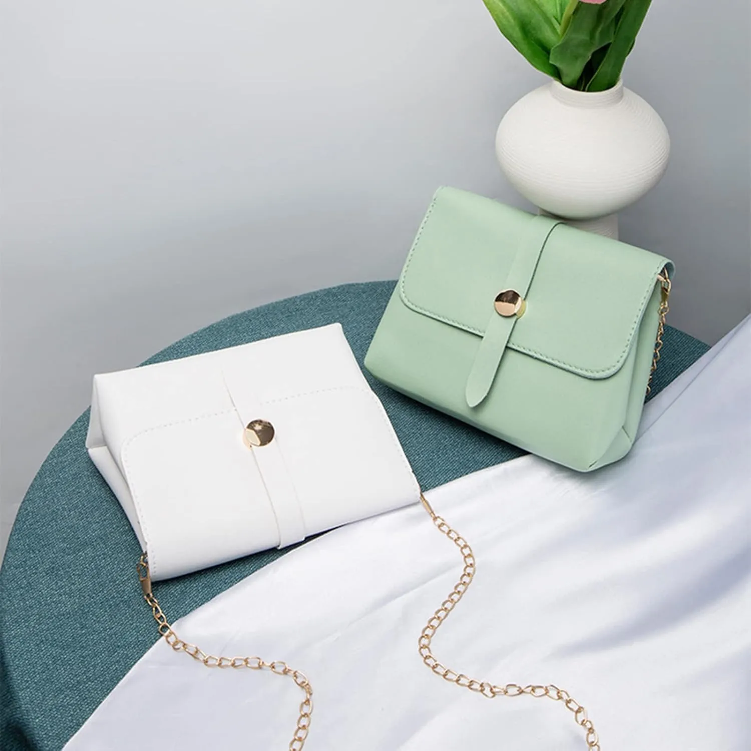 Purses for Women Crossbody Anti Theft Small Quilted Crossbody Bags for Women Retro Clutch Underarm Purse(Green)