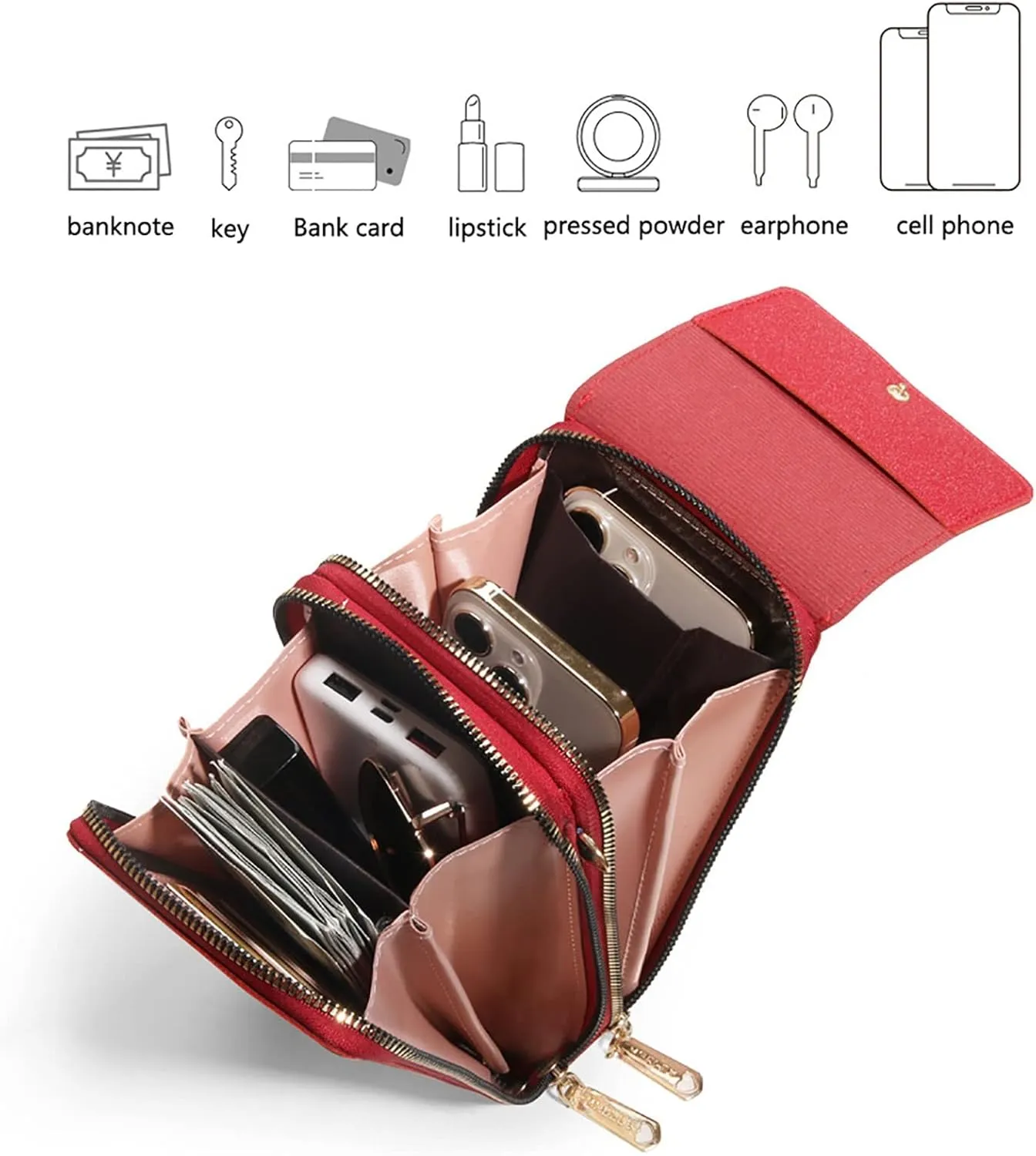 Purses for Women Crossbody Anti Theft Women's Crescent Shoulder Bags with Adjustable Strap Transparent Bag(One Size)