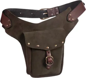 Retro Leather Packs Vintage Medieval Waistpack Bagther Small Purse Leather Waitspack Sporting Riding Hip Fanny Packs Casual Outing Travel Purse