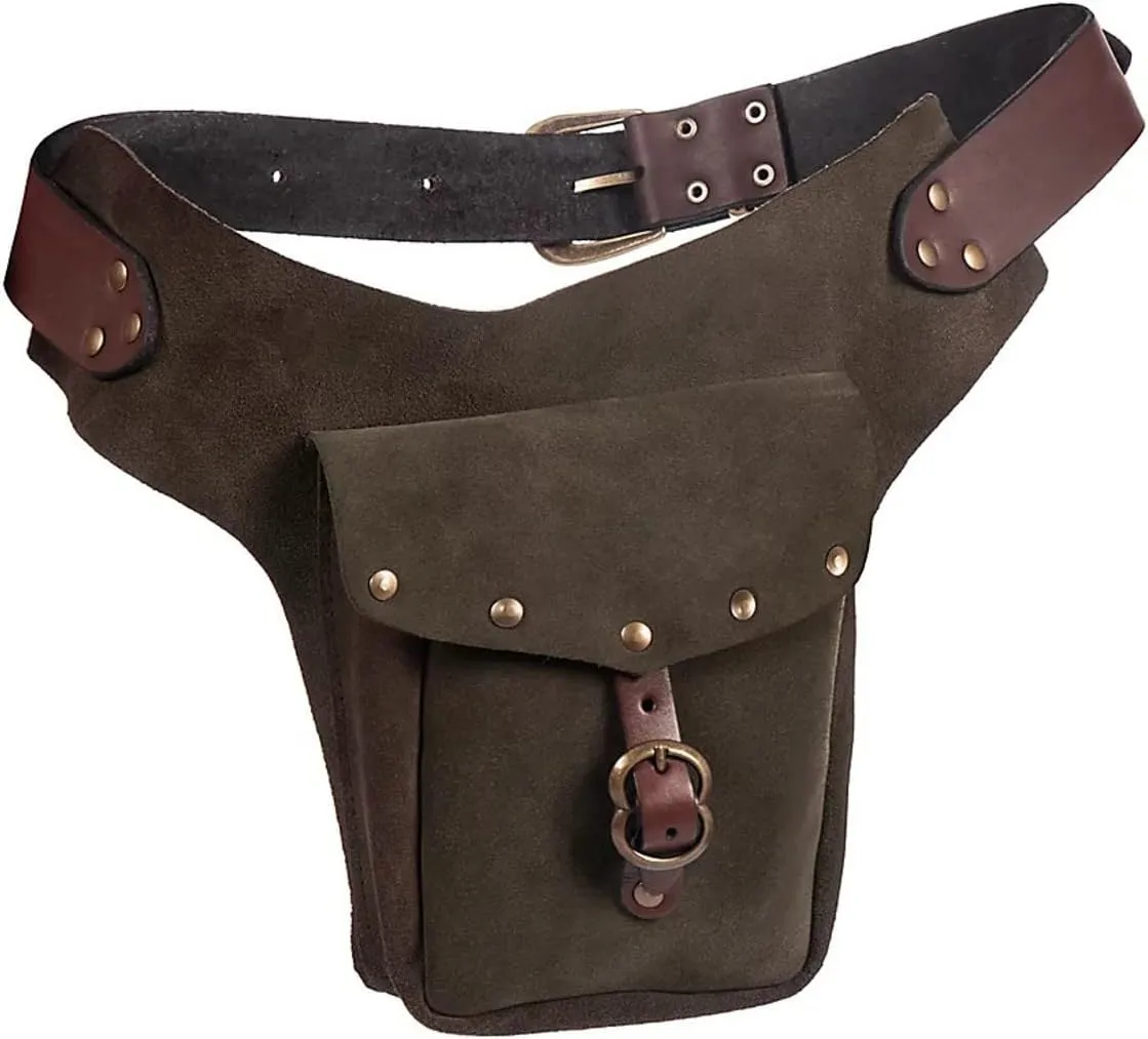 Retro Leather Packs Vintage Medieval Waistpack Bagther Small Purse Leather Waitspack Sporting Riding Hip Fanny Packs Casual Outing Travel Purse
