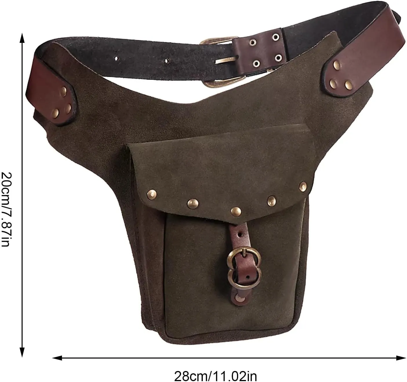 Retro Leather Packs Vintage Medieval Waistpack Bagther Small Purse Leather Waitspack Sporting Riding Hip Fanny Packs Casual Outing Travel Purse